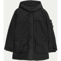 M&S Hooded Parka Coat (6-16 Yrs) Black