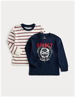 2pk Pure Cotton Spider-Man Tops (2-8 Yrs)