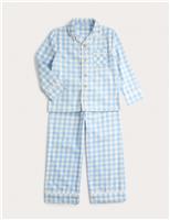 Pure Cotton Gingham Revere Pyjamas (9 Mths-10 Yrs)