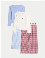 2pk Cotton Rich Gingham Pyjama Sets (1-8 Yrs)