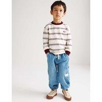 M&S Relaxed Denim Cargo Jeans (2-8 Yrs) Denim