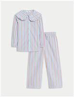 Pure Cotton Striped Revere Pyjamas (1-8 Yrs)