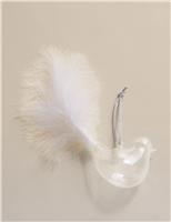 Glass Hanging Feathered Bird Decoration