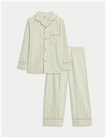 Pure Cotton Striped Woven Revere Pyjamas (9 Mths-10 Yrs)