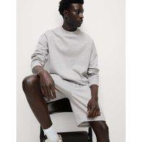 M&S Elasticated Waist Cotton Rich Oversized Shorts Grey Marl
