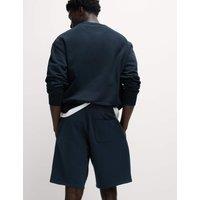 M&S Elasticated Waist Cotton Rich Oversized Shorts Dark Navy
