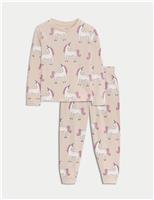 Pure Cotton Unicorn Print Pyjama Set (12 Mths - 8 Yrs)