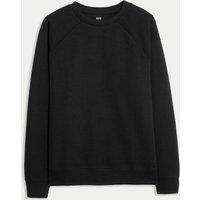 Goodmove Performance Jersey Crew Neck Sweatshirt Black