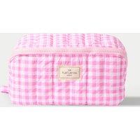 Flat Lay Makeup Box Bag - Pink Gingham Marshmallow