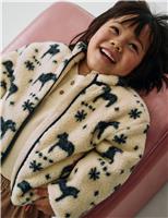 Borg Horse Print Jacket (1-10 Yrs)