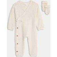 Pure Cotton Knitted All in One with Booties (0-12 Mths)