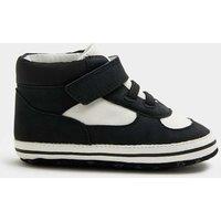 M&S Baby Riptape High Top Trainer Pram Shoes (0-18 Mths) Black Mix