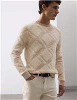 Merino Wool Rich Geometric Boucle Jumper