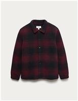 Fleece Jacquard Checked Overshirt