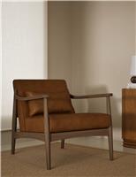 Sherwood Dark Oak Leather Look Chair