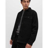 M&S Cotton Rich Borg Lined Overshirt Black