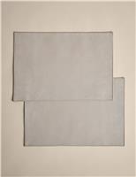 Set of 2 Cotton with Linen Embroidered Edge Placemats