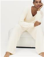 Feather Knit Wide Leg Pyjama Bottoms