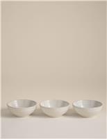 3pk Ceramic Ribbed Pinch Bowls