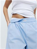 Pure Cotton Striped Wide Leg Pyjama Bottoms