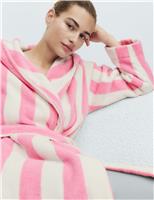 Pure Cotton Towelling Striped Dressing Gown
