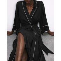 Autograph Satin Long Wrap Black