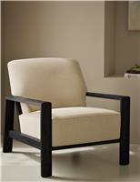 Dempsey Black Oak Chenille Accent Chair