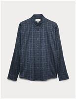 Regular Fit Cotton Rich Houndstooth Shirt