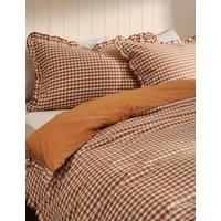 Pure Cotton Gingham Ruffle Bedding Set