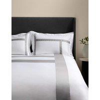 M&S X Kelly Hoppen Sateen Applique Bedding Set Grey Mix
