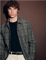 Wool Blend Harrington Jacket