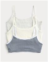 3pk Cotton Rich Ribbed Crop Tops (6-16 Yrs)