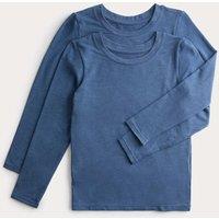 M&S 2 Pack Heatgen Thermal Lightweight Tops (2-14 Yrs) Denim