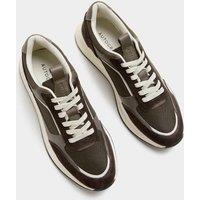 Autograph Lace Up Mesh Runner Trainers Brown Mix
