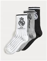 3pk Cotton Rich Real Madrid Socks (6 Small - 7 Large)