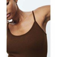M&S Heatgen Medium Thermal Strappy Vest Dark Chocolate