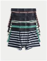 5pk Cotton Rich Striped Trunks (5-16 Yrs)