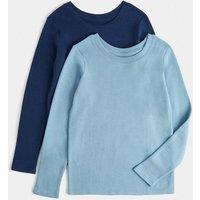 M&S 2 Pack Heatgen Thermal Tops (2-14 Yrs) Navy Mix