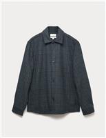 Wool Blend Checked Overshirt