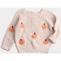 Pure Cotton Pumpkin Knitted Jumper (0-6 Yrs)
