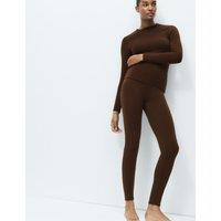 M&S Heatgen Medium Thermal Brushed Leggings Dark Chocolate
