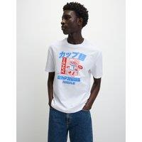 Oversized Pure Cotton Noodles Graphic T-Shirt