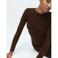 M&S Heatgen Medium Thermal Crew Neck Top Dark Chocolate