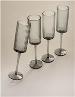 Set of 4 Celine Ribbed Champagne Flutes