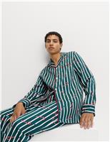 Pure Cotton Candy Cane Family Christmas Pyjama Set