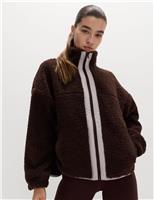 Faux Shearling Zip Up Fleece Jacket