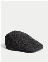 Wool Blend Herringbone Flat Cap
