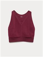 Rib Scoop Neck Seamless Crop Top