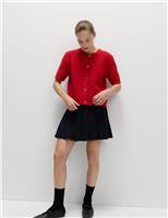 Pinstripe Pleated Mini Skirt