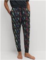 Pure Cotton Beer Print Joggers